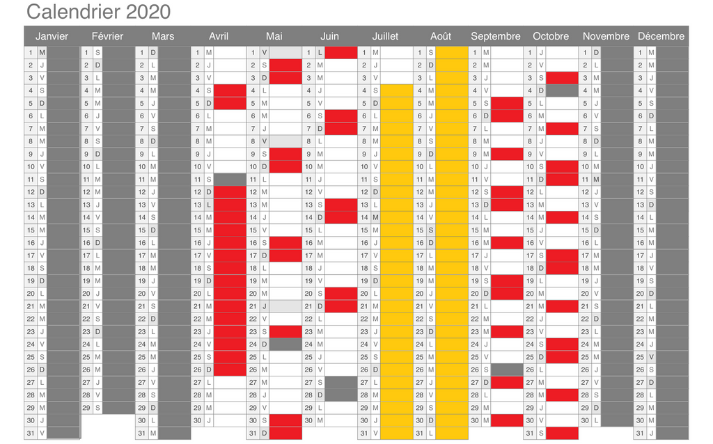 Calendrier 2020